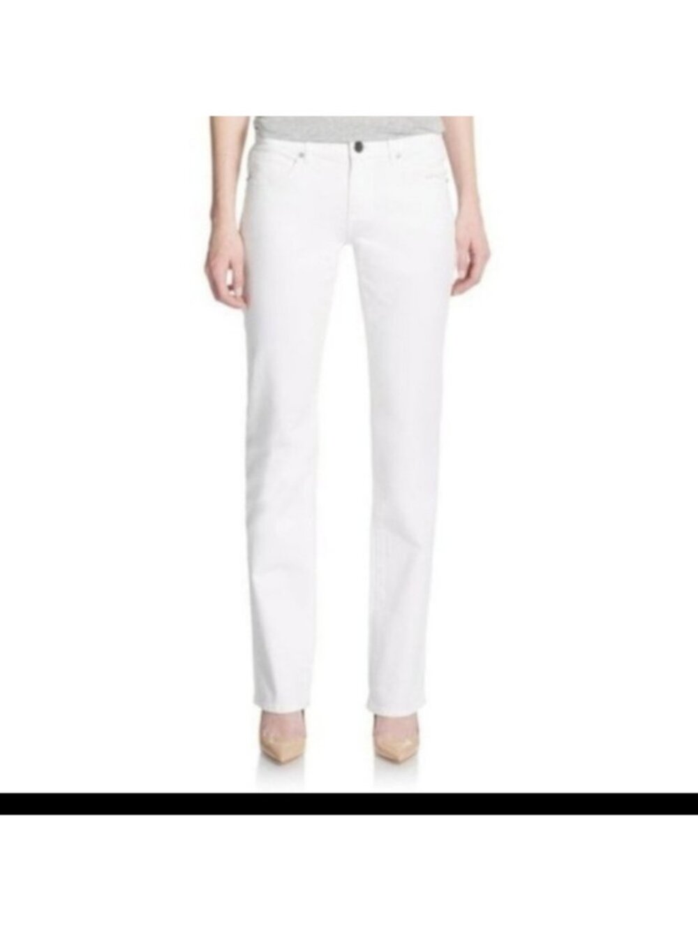 Elie Tahari Adena Straight Leg Jeans - Size 6 - White Jeans, Mid-Rise, Straight